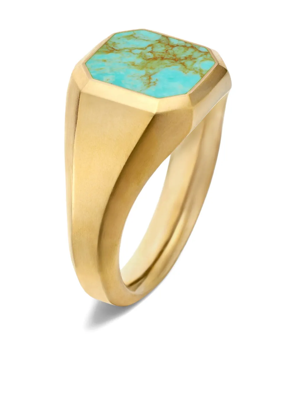 David Yurman 18k Yellow Gold Streamline® Signet Turquoise Ring In Gold