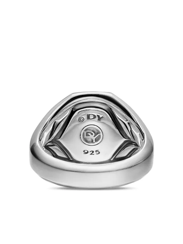 David Yurman 925 シルバー 大粒プラジオライト リング David Yurman Streamline シグネットリング スターリングシルバー