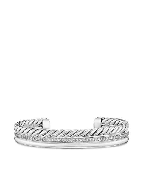 David Yurman sterling silver DY Mercer® Three Row diamond bangle