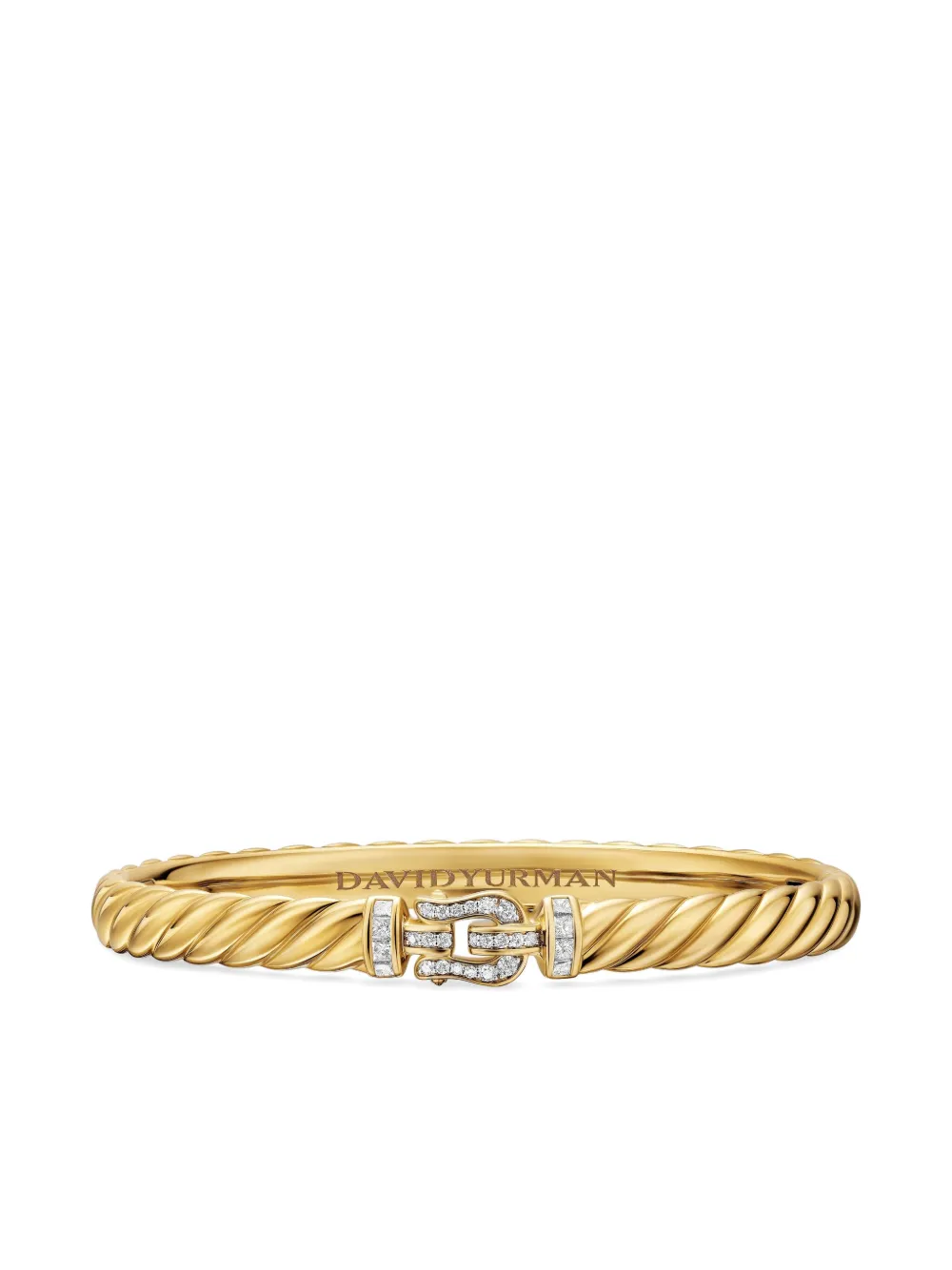 David Yurman Sculpted Cable バックル ダイヤモンド ブレスレット 18Kイエローゴールド - ゴールドトーン David Yurman Sculpted Cable バックル ダイヤモンド ブレスレット 18Kイエローゴールド - ゴールドトーン