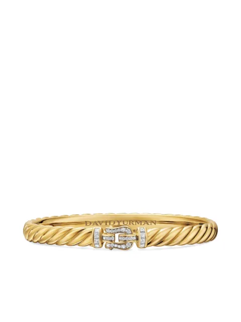 David Yurman pulsera Sculpted Cable Buckle  en oro amarillo de 18kt con diamante