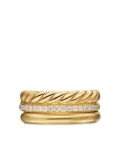 David Yurman 18K yellow gold DY Mercer® Three Row diamond ring