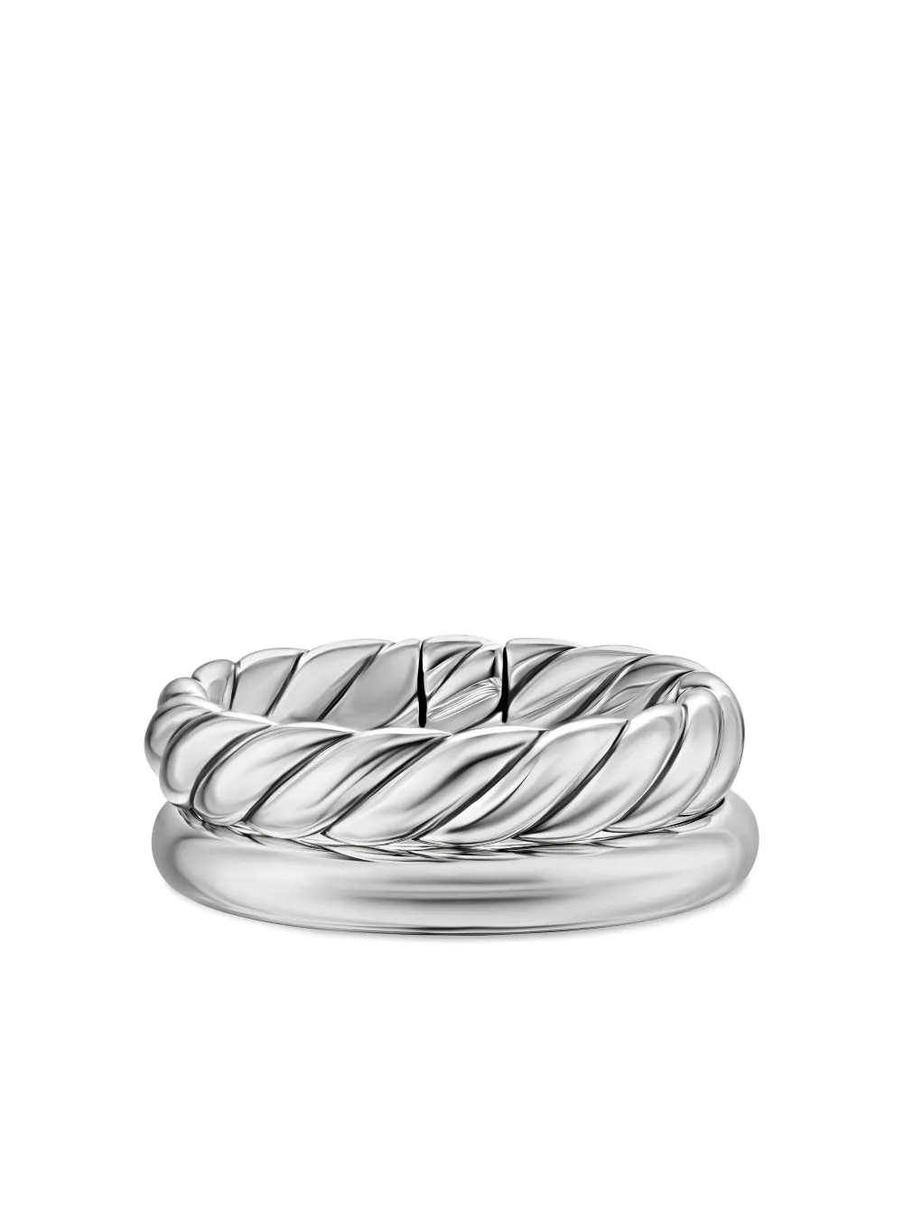 David Yurman Sterling Silver Dy Mercer® Two Row Ring In Silver