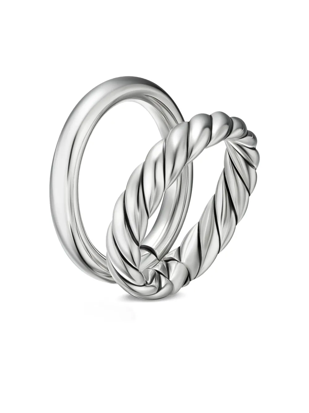 David Yurman Sterling Silver Dy Mercer® Two Row Ring In Silver