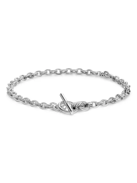 David Yurman sterling silver DY Mercer® Petite Toggle Chain diamond necklace