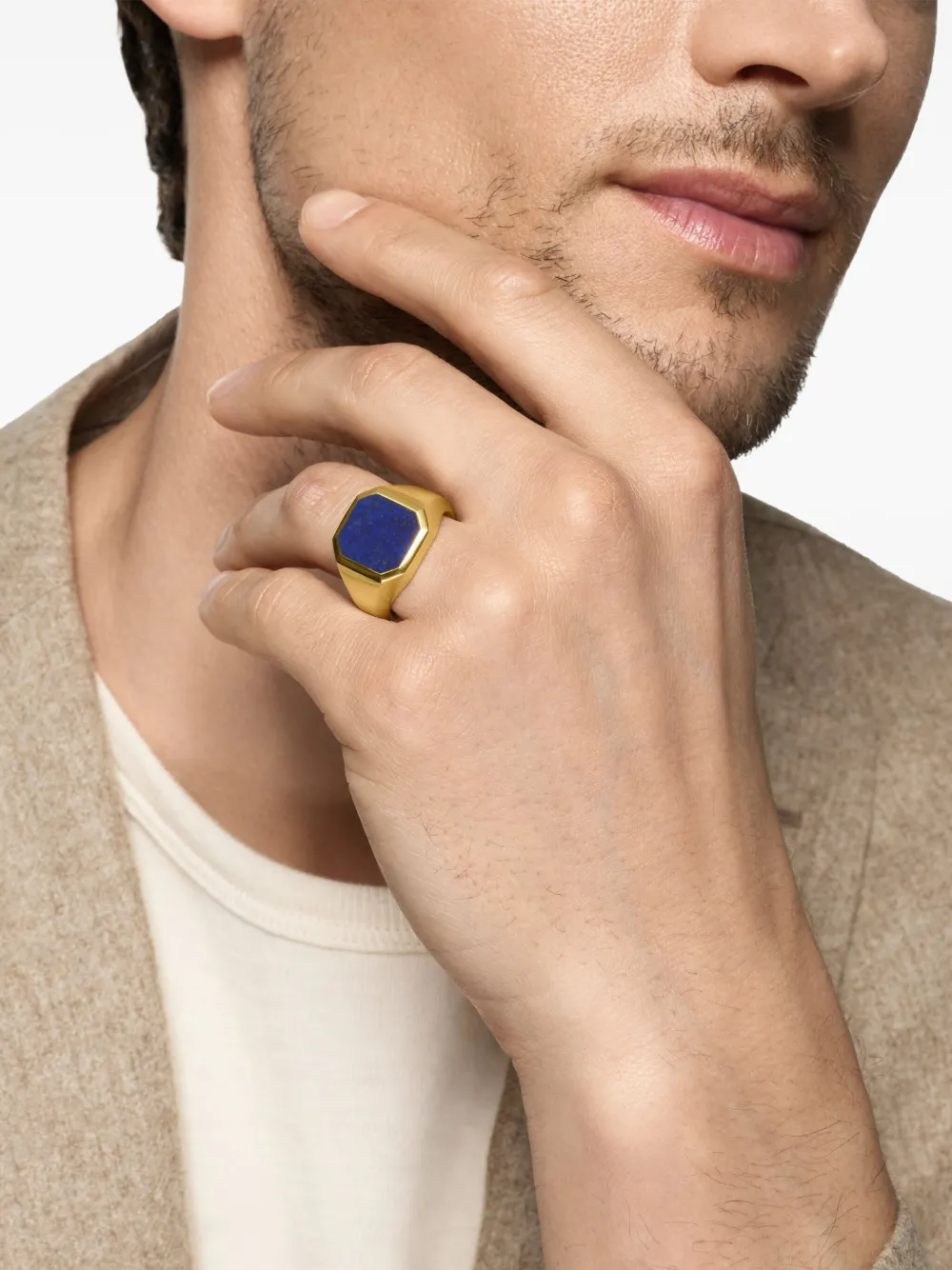 David Yurman 18K yellow gold Streamline® Signet lapis lazuli ring | Image 2