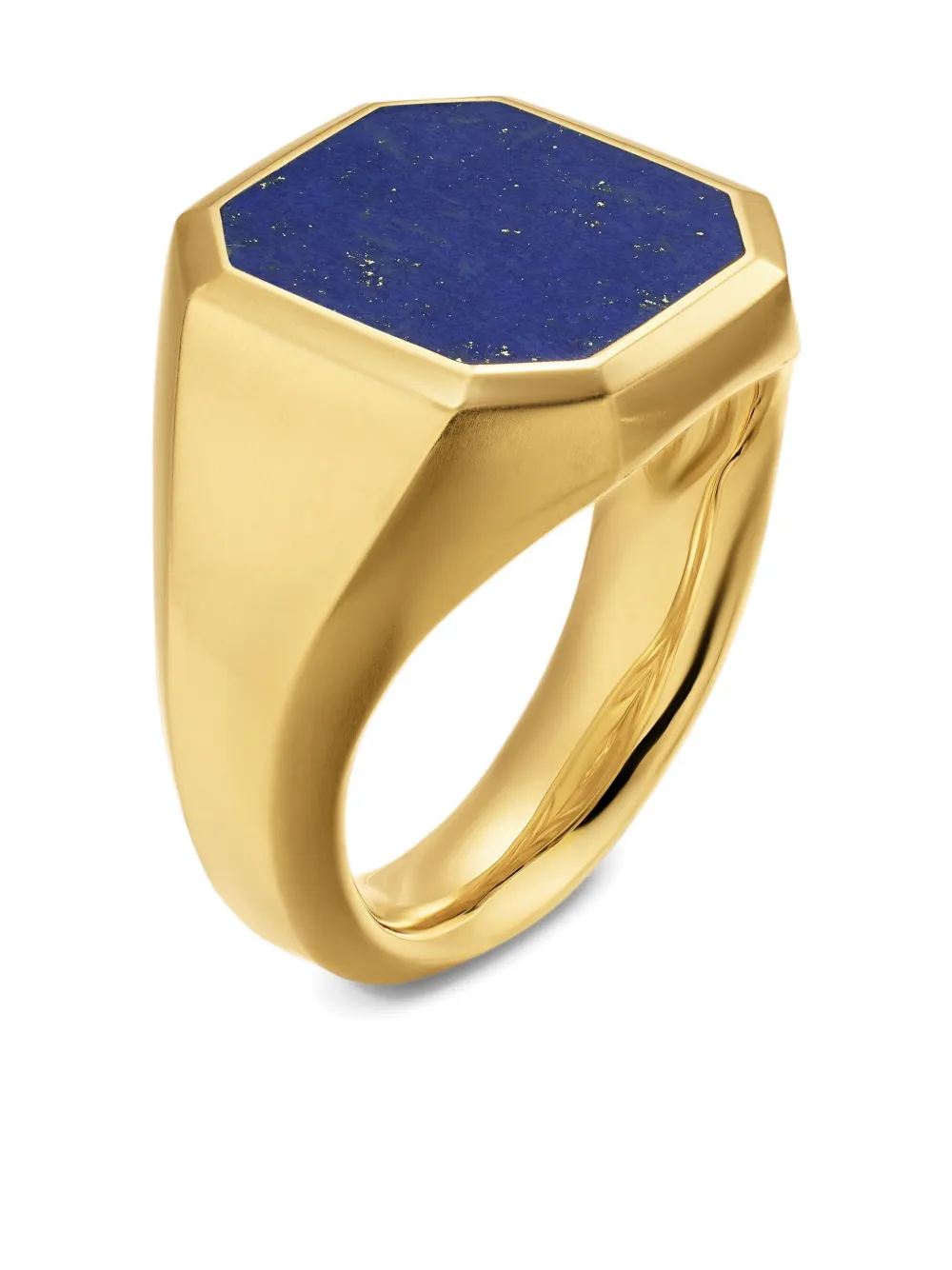 David Yurman 18k Yellow Gold Streamline® Signet Lapis Lazuli Ring In Gold