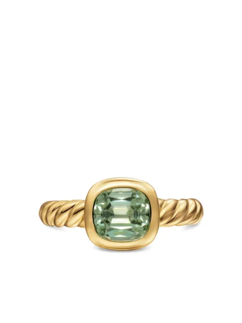 David Yurman 18K yellow gold DY Mercer® prasiolite ring