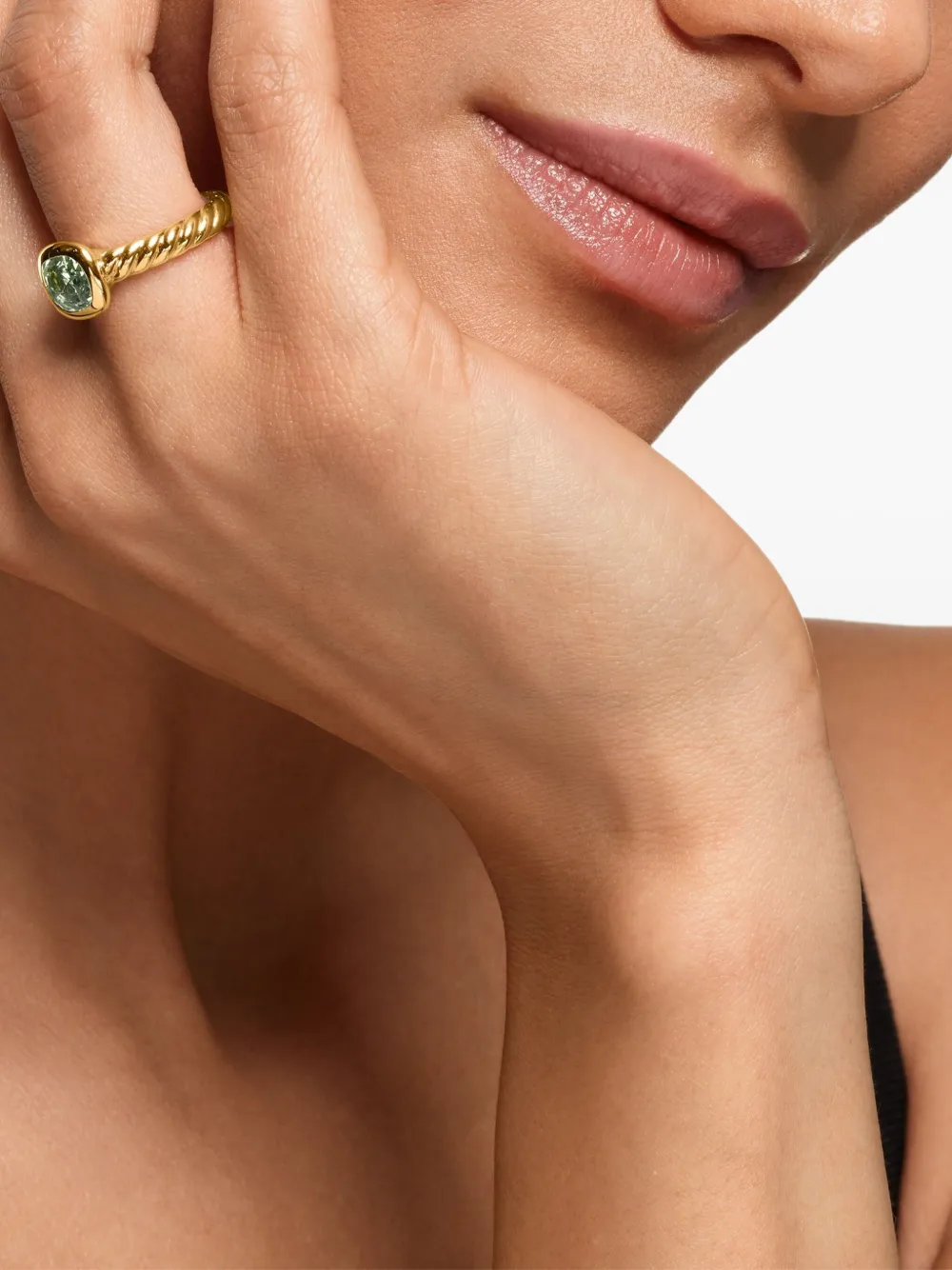 David Yurman 18k Yellow Gold Dy Mercer® Prasiolite Ring In Gold