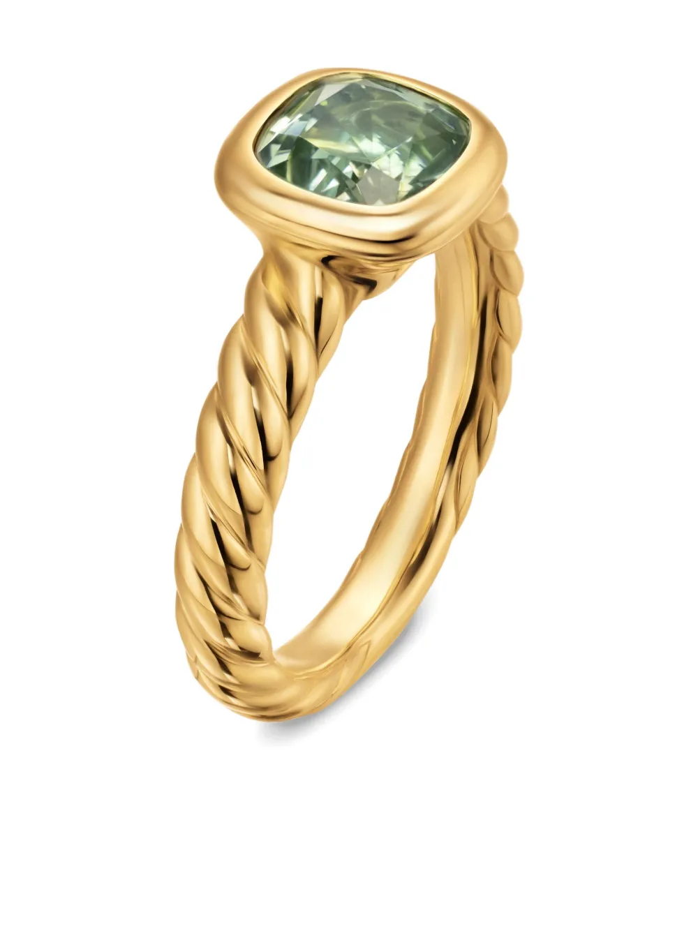 David Yurman 18k Yellow Gold Dy Mercer® Prasiolite Ring In Gold