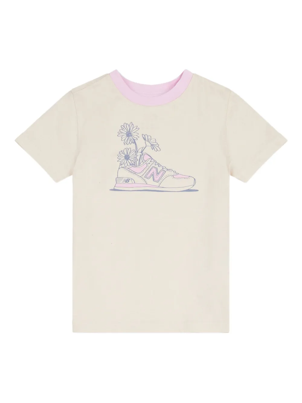 New Balance Kids Top en broek met bloemenprint Beige