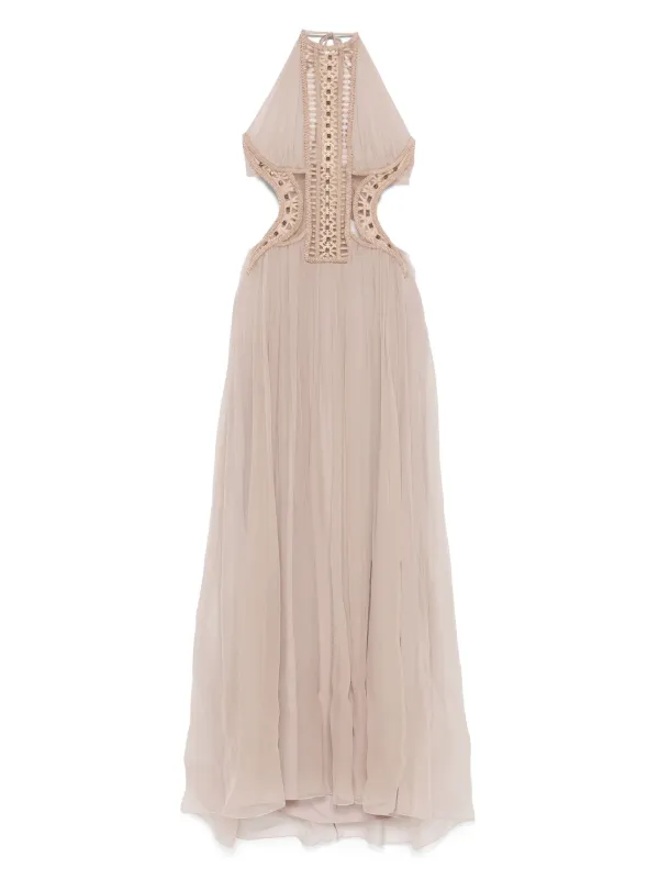Alberta Ferretti Embroidered Tulle Maxi Dress Neutrals FARFETCH IN - Main Image