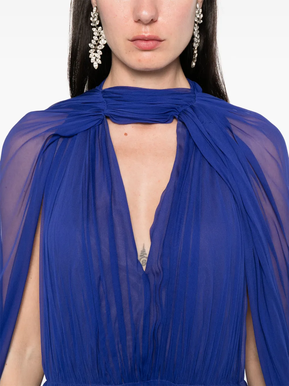 Alberta Ferretti Maxi-jurk met cape Blauw