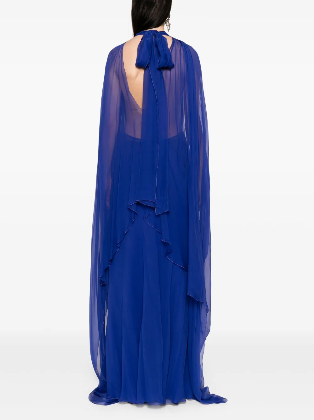 Alberta Ferretti Maxi-jurk met cape Blauw