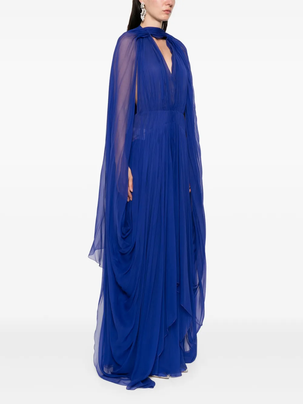 Alberta Ferretti Maxi-jurk met cape Blauw
