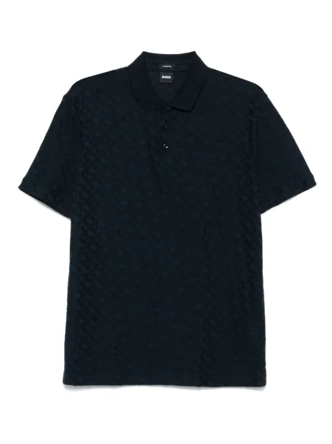 BOSS patterned-jacquard polo shirt