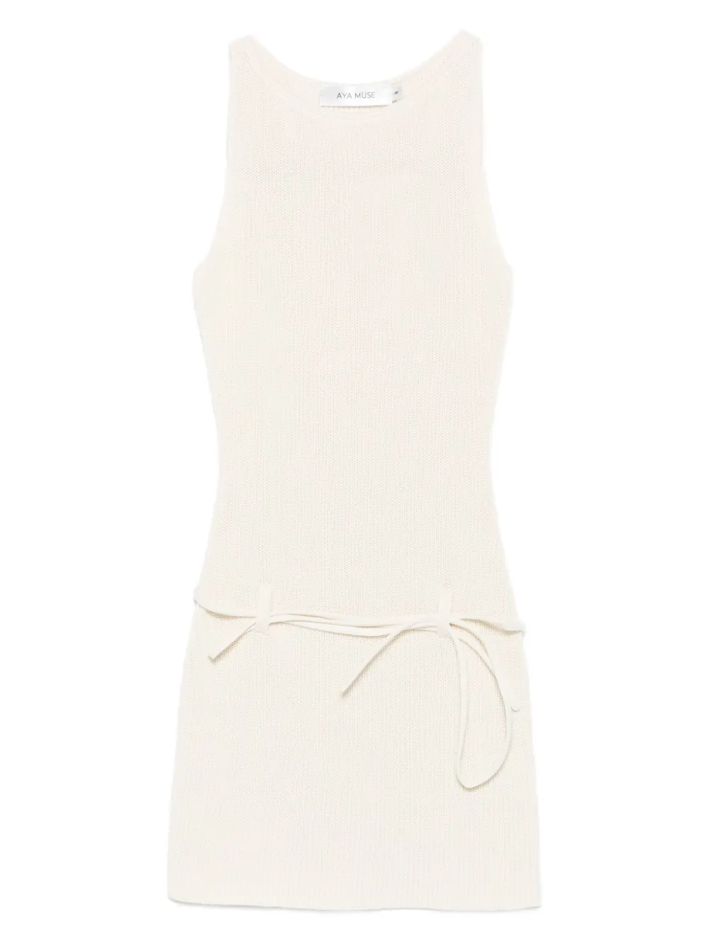 Aya Muse Zeal belted ribbed mini dress | Neutrals | Image 1