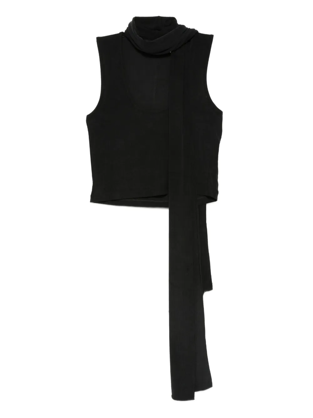 Aya Muse scarf-detail scoop-neck blouse | Black | Image 1