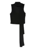 Aya Muse scarf-detail scoop-neck blouse - Black