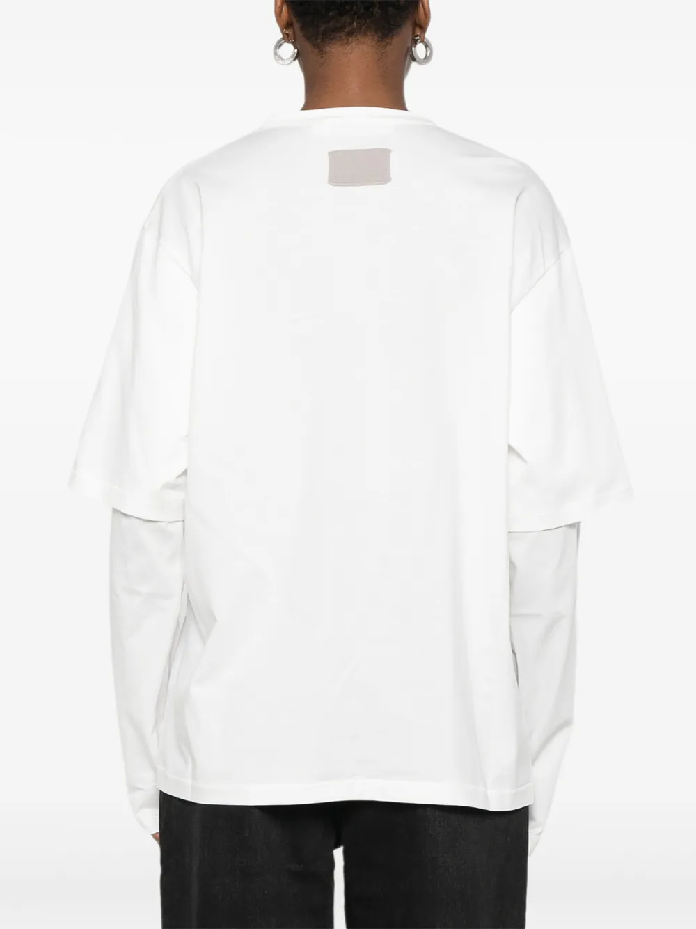 Aya Muse T-shirt met dubbele mouwen Wit