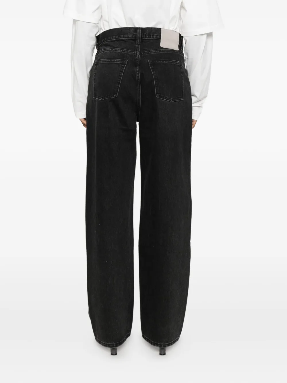 Aya Muse Jeans met wijde pijpen Zwart