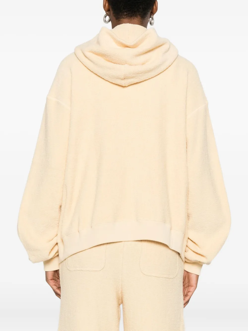 Aya Muse Katoenen hoodie met rits Geel
