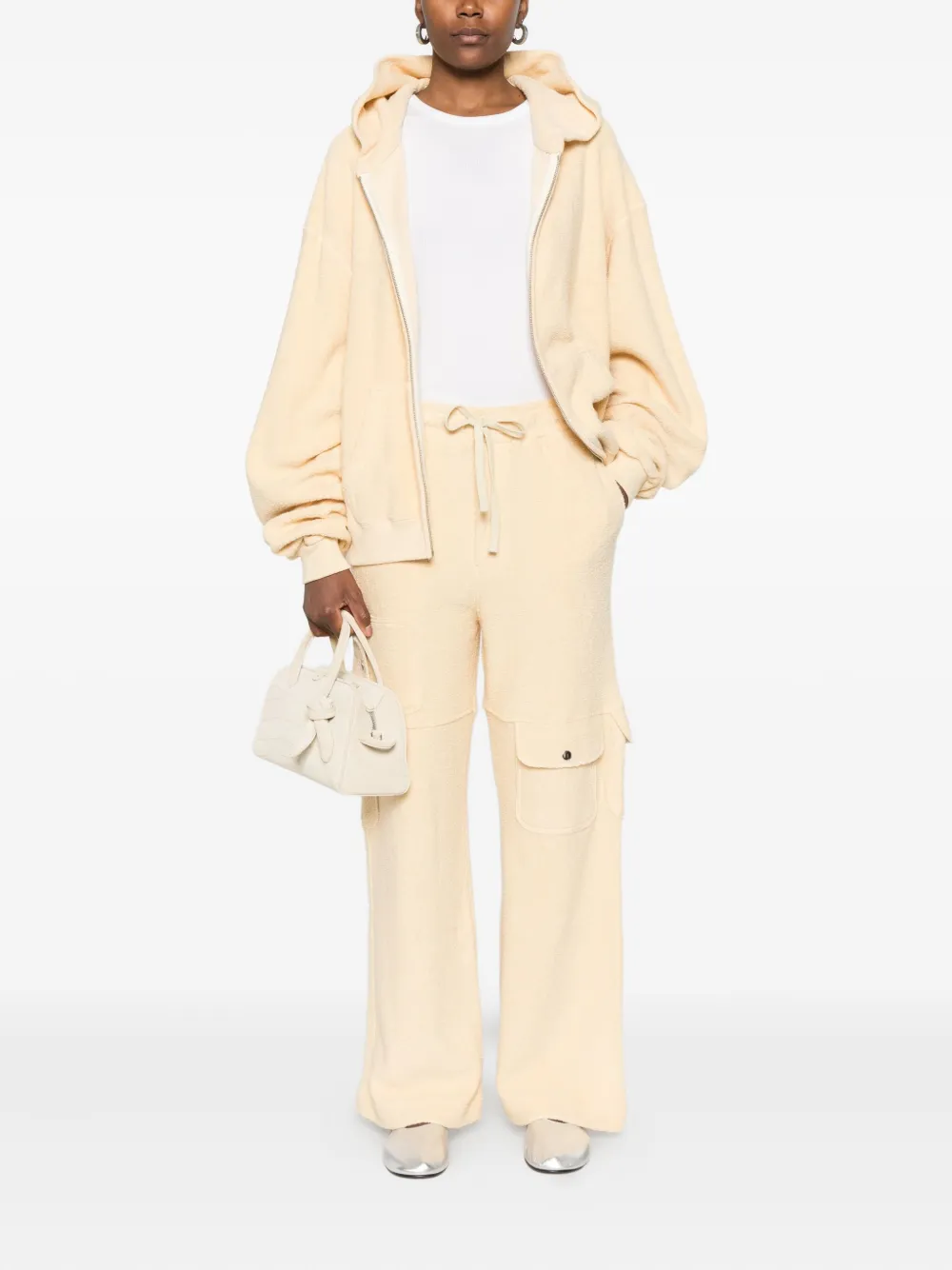 Aya Muse Katoenen hoodie met rits - Geel