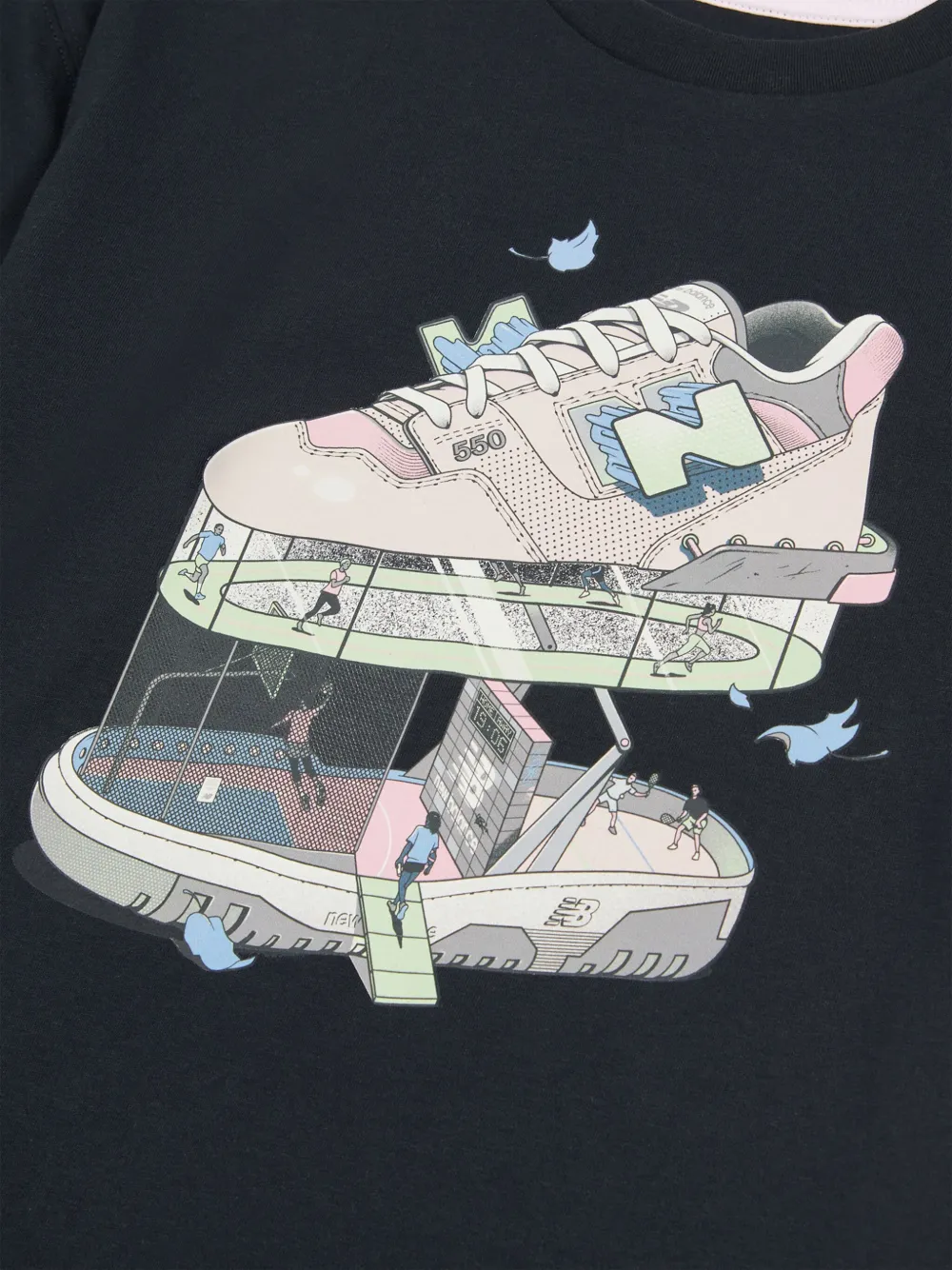 New Balance Kids T-shirt met print Zwart