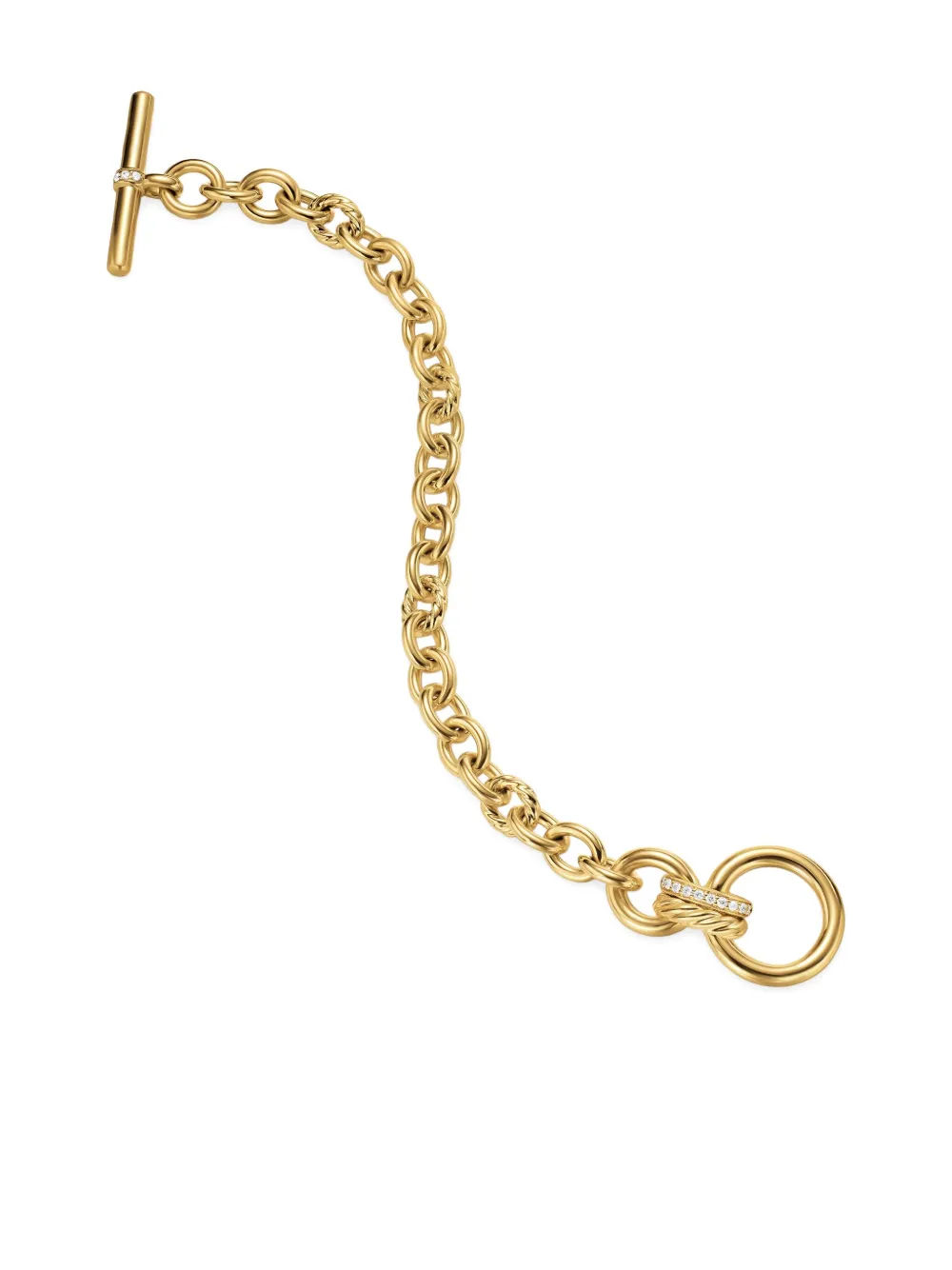 David Yurman 18k Yellow Gold Dy Mercer® Toggle Chain Diamond Bracelet In Gold