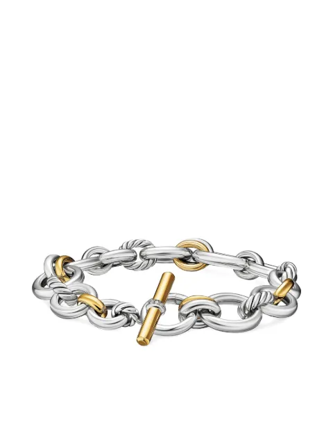 David Yurman pulsera DY Mercer® Chain en oro amarillo de 18kt y plata de ley con diamantes