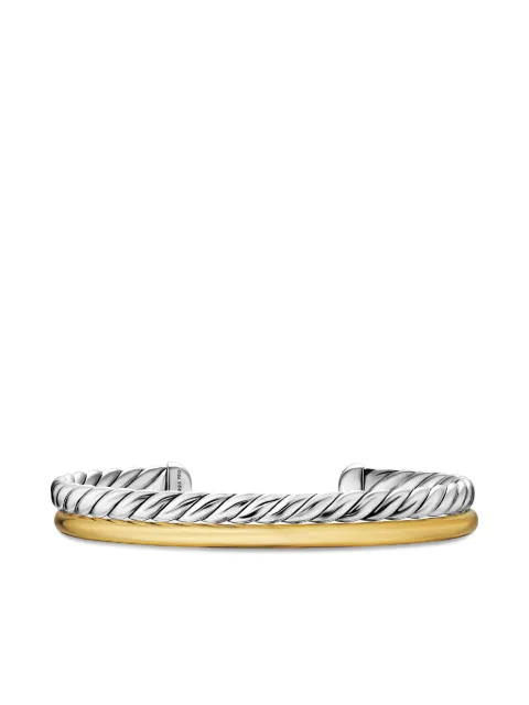 David Yurman 18K yellow gold and sterling silver DY Mercer® Two Row bangle