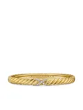 David Yurman 18K yellow gold Sculpted Cable X Center Station diamond bracelet