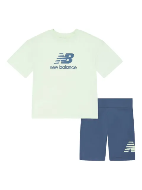 New Balance Kids logo-print shorts set