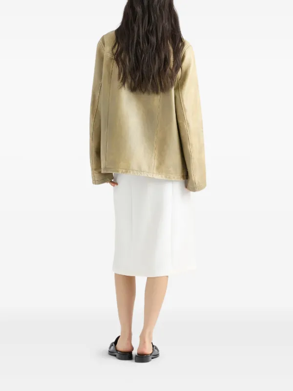 Prada Leather Jacket | Green | FARFETCH