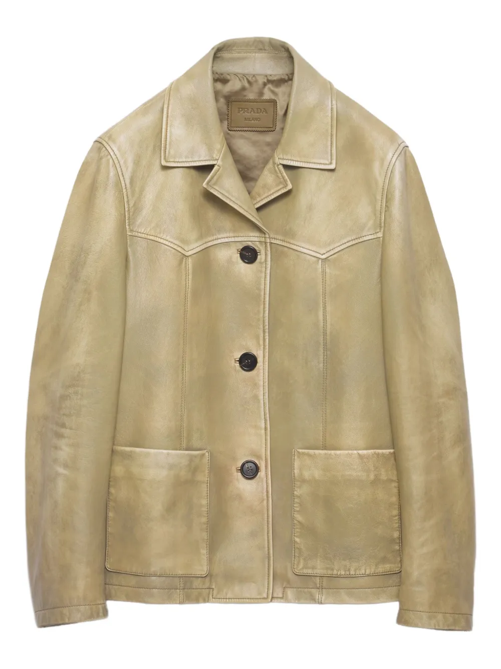 Prada Leren jack Groen