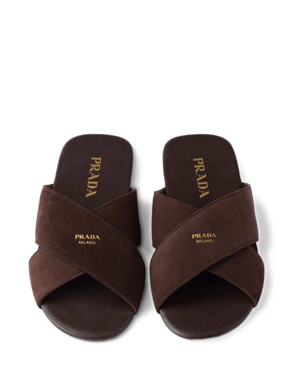 Prada cross-strap sandals Brown