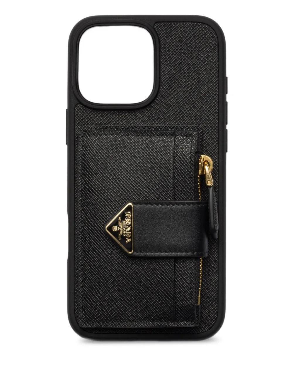 Prada iPhone 16 Pro Max-skal i saffianoläder | svart | Image 1