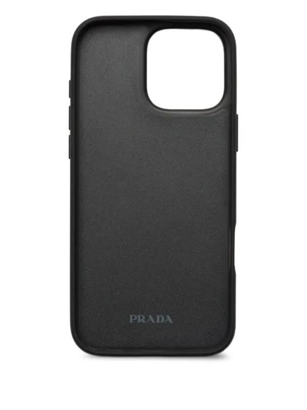 Prada Saffiano Leather iPhone 16 Pro Max Case | Black | FARFETCH RO