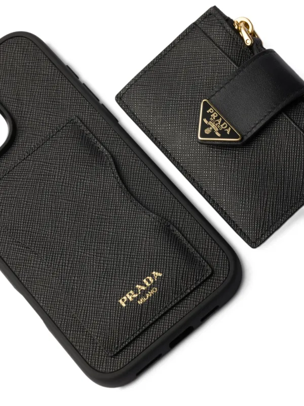 Prada Saffiano Leather iPhone 16 Pro Max Case | Black | FARFETCH