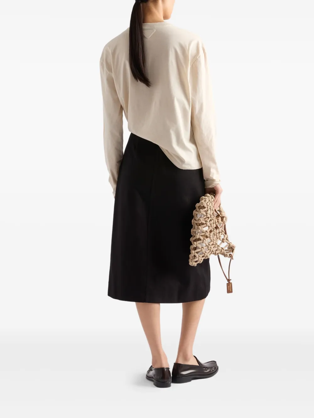 Prada T-shirt met logo Beige