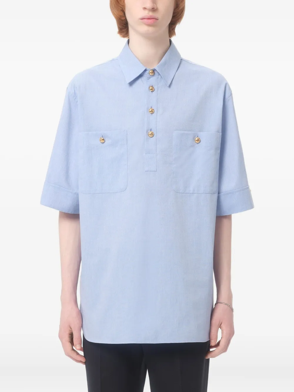 Valentino Garavani Oxford katoenen poloshirt Blauw