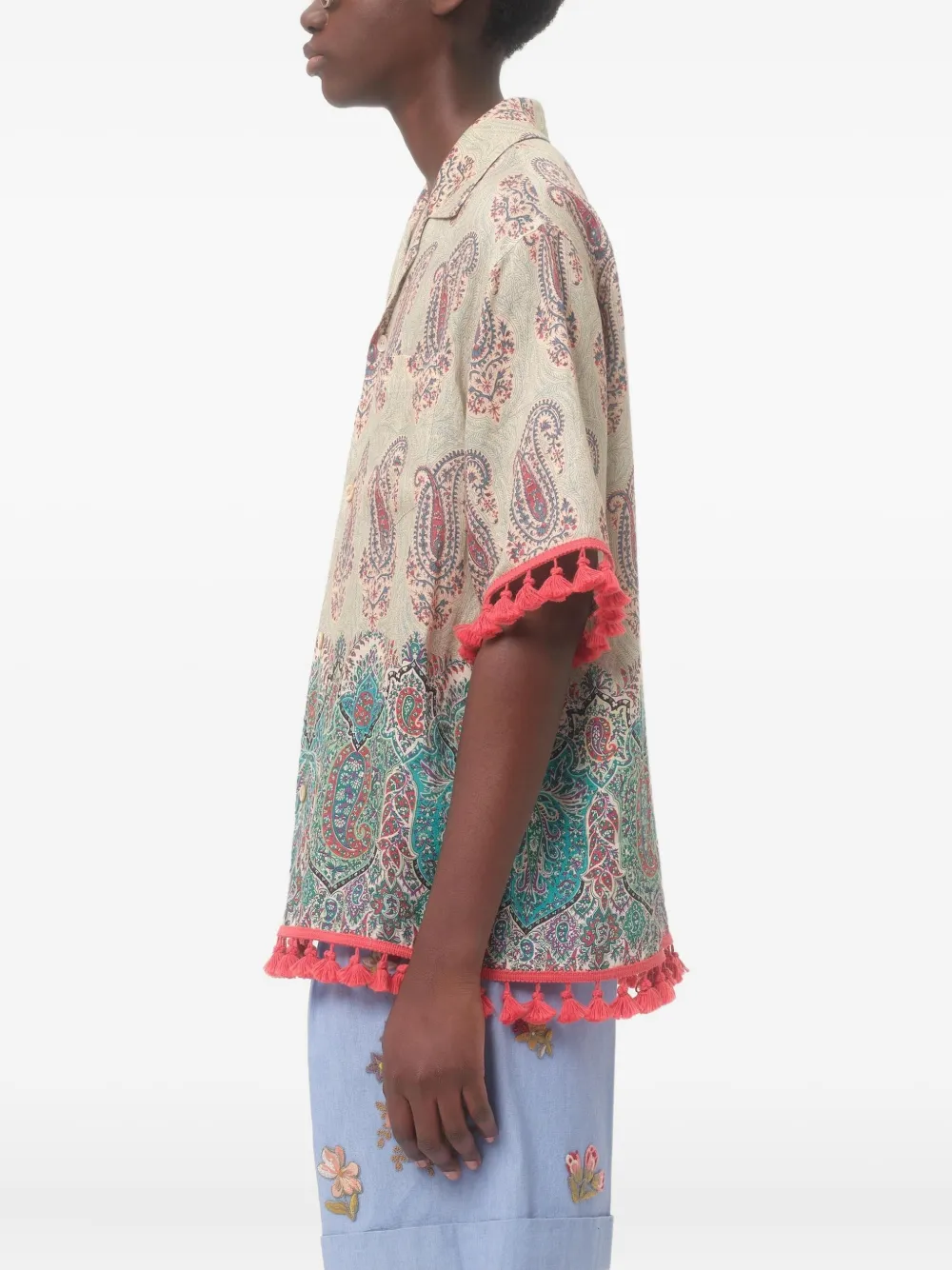 Valentino Garavani Linnen bowlingshirt Wit