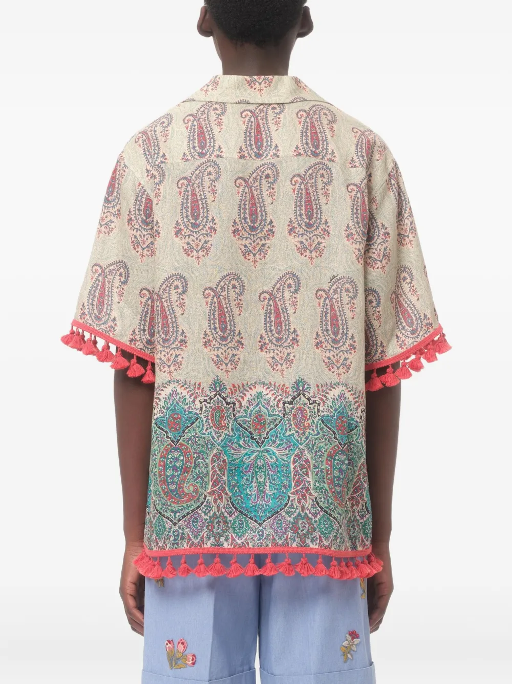 Valentino Garavani Linnen bowlingshirt Wit