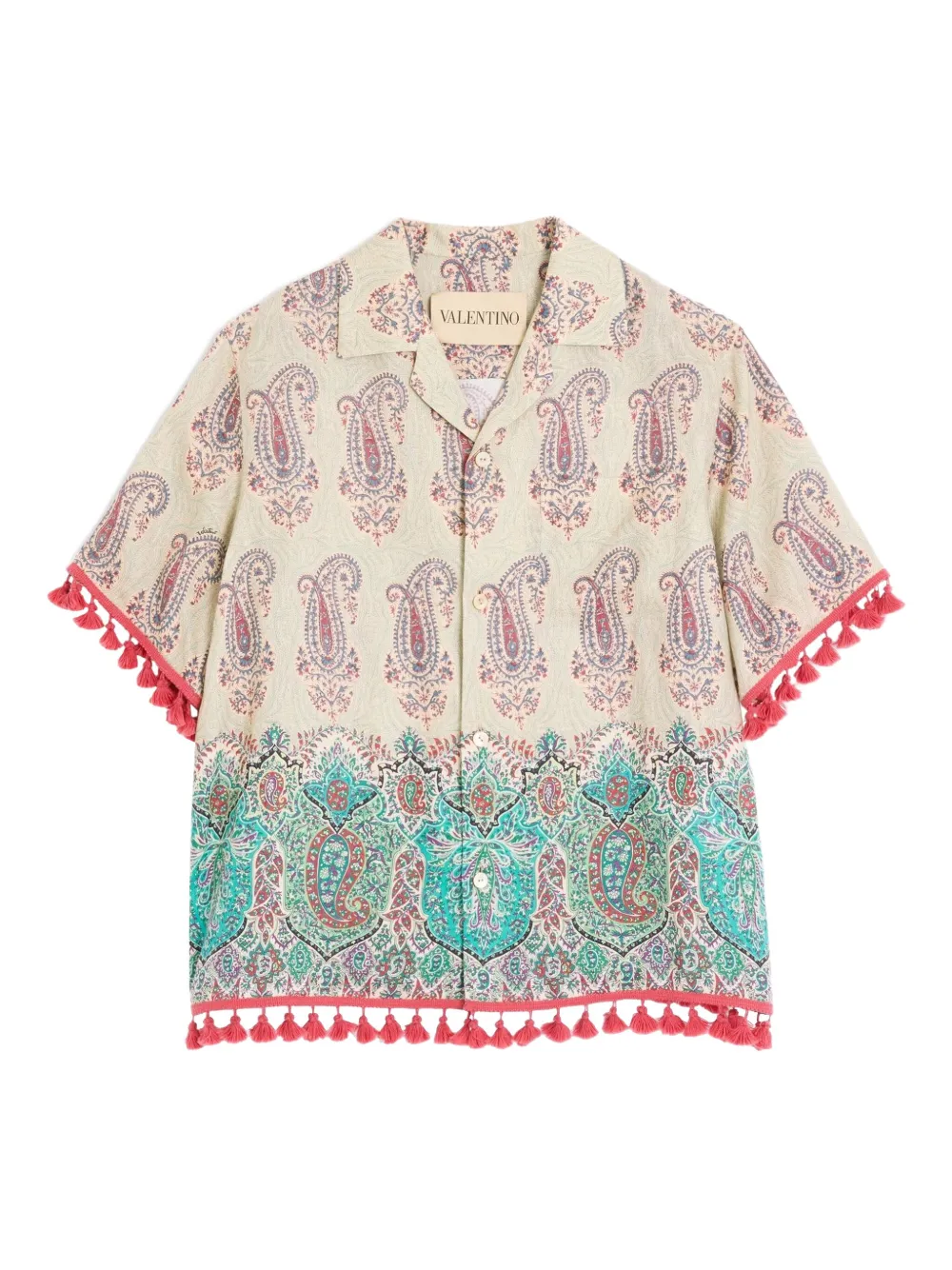 Valentino Garavani Linnen bowlingshirt Wit