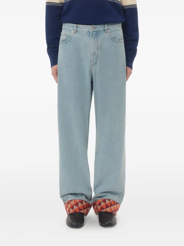 Valentino Garavani DENIM PANTS WITH JACQUARD HEM | Blue