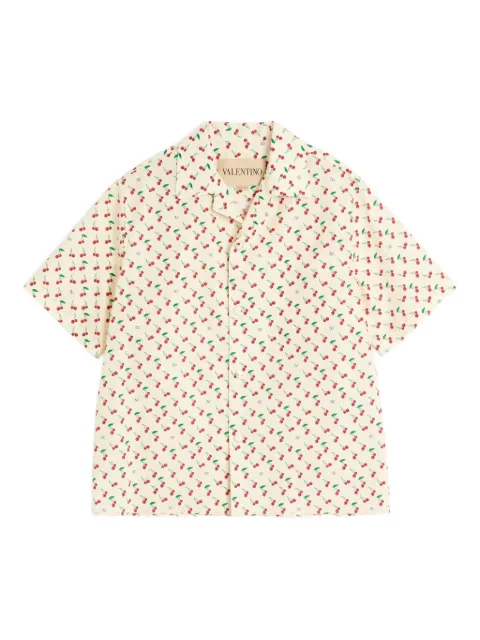 Valentino Garavani COTTON POPLIN BOWLING SHIRT WITH CHERRYFIC PRINT