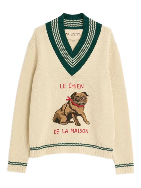 Valentino Garavani Le Chien De La Maison jacquard wool sweater