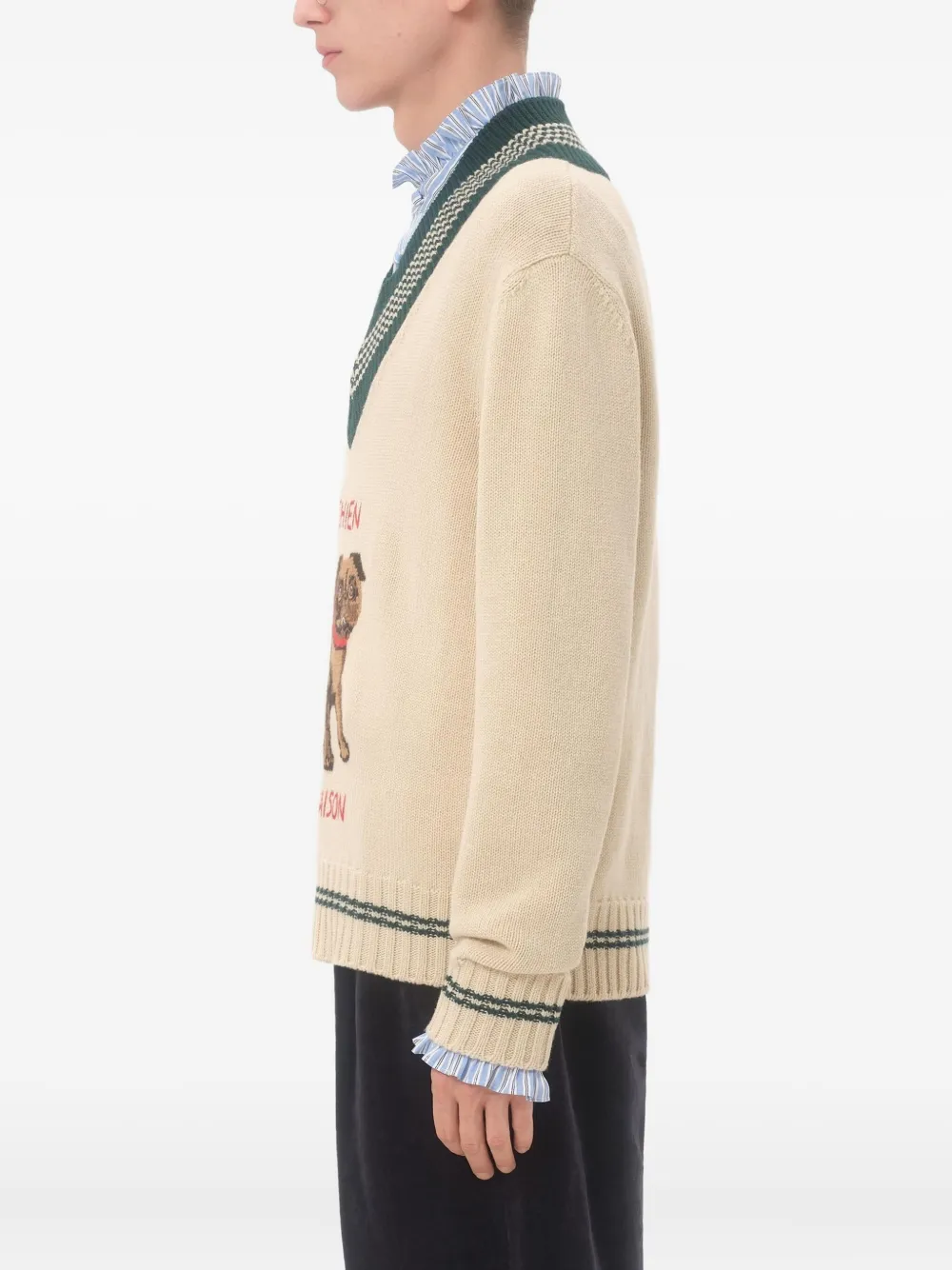 Valentino Garavani Le Chien De La Maison wollen trui met jacquard Beige