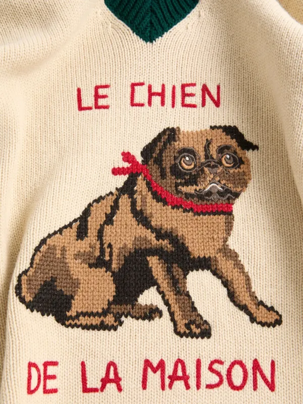 Valentino Garavani Le Chien De La Maison Jacquard Wool Sweater