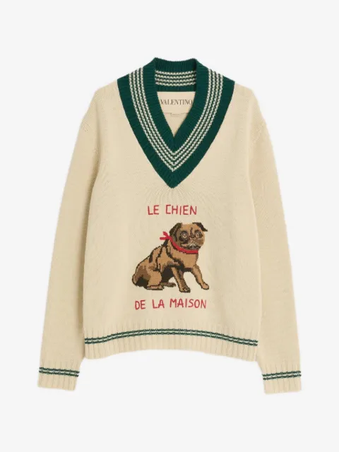Valentino Garavani Le Chien De La Maison jacquard wool sweater